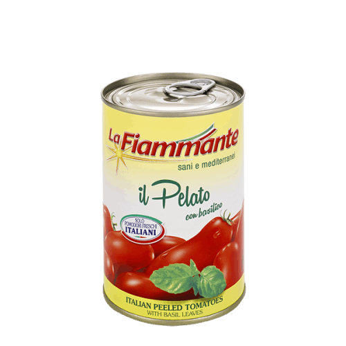 LA FIAMMANTE - Tomates Pelées avec Basilic 400 g