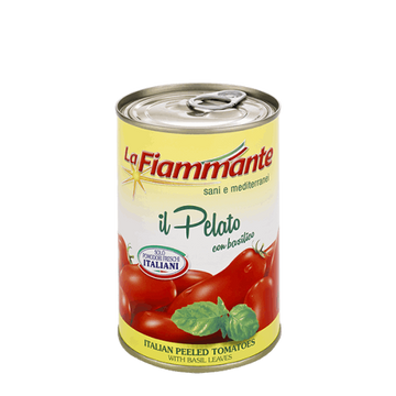 LA FIAMMANTE - Tomates Pelées avec Basilic 400 g