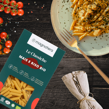 MAGNATERA PANGEA - Penne de maïs et de riz - sans gluten, végétalien, biologique, casher, ARTISANAL 250g