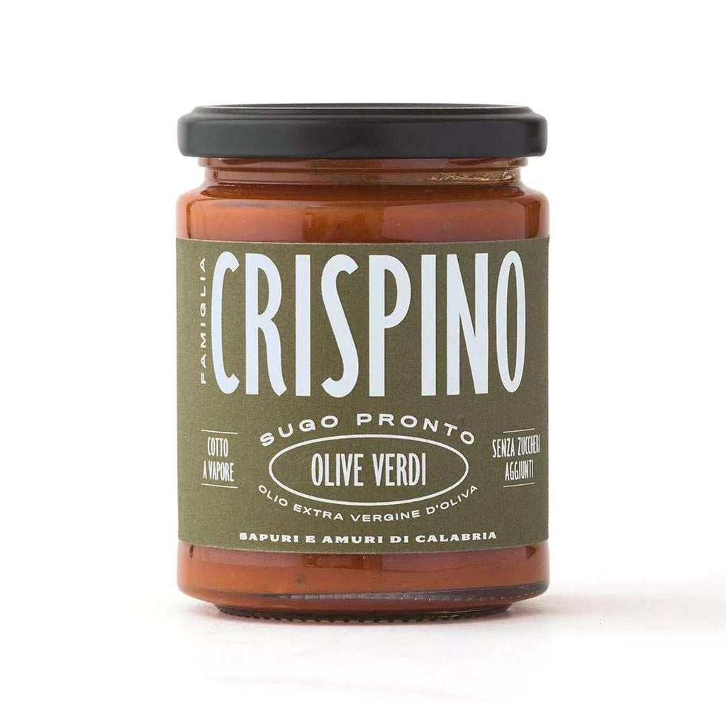 CRISPINO - Sauce aux olives prête à l'emploi, 100% italienne, sans sucre ajouté 270g